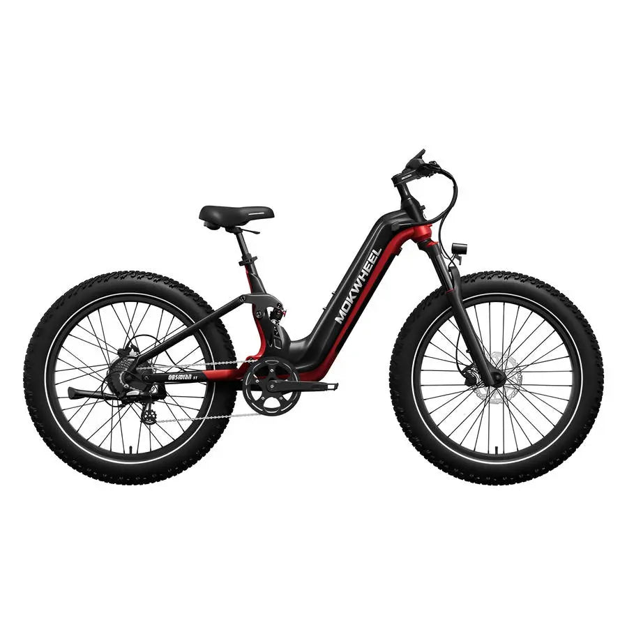 Mokwheel Obsidian ST Mountainbike Fatbike – Zwart/Rood – 720Wh - AE-trading