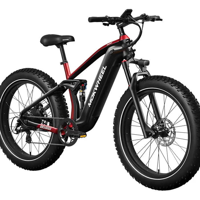 Mokwheel Obsidian Mountainbike Fatbike – Zwart/Rood – 940Wh - AE-trading