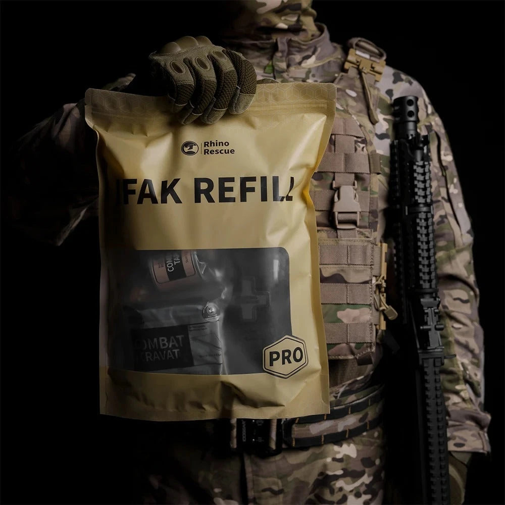 Noodpakket Rhino Rescue Trauma Kit 17pcs - Tactische IFAK Navulset voor Eerste Hulp en Overleving