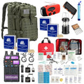 Noodrugzak Compleet Noodpakket Communication Edition Rampsituatie - Groen - Noodrantsoen - Waterfilter - Noodradio - EHBO Kit - Black Out Solar - Solar Powerbank - Walkie Talkie Set - Eco Firelighters - AE-trading