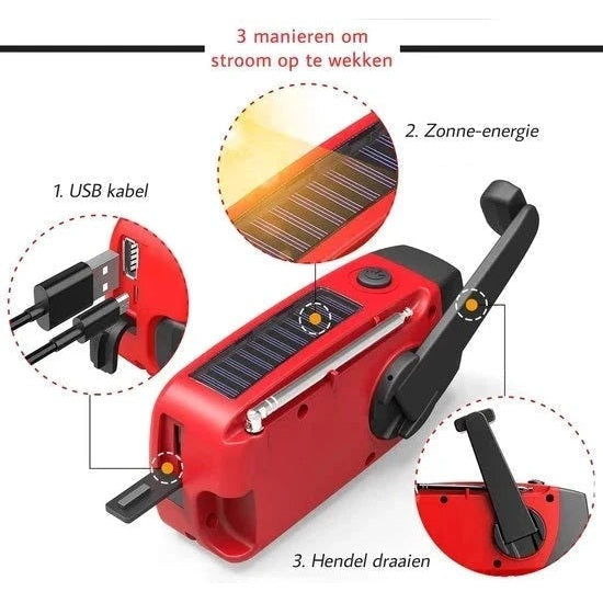 Noodrugzak Compleet Noodpakket Oorlog Rampsituatie - Zwart - Noodrantsoen - Waterfilter - Noodradio - EHBO-kit - Powerbank - Black Out Solar - AE-trading