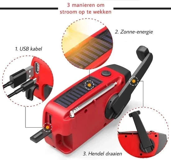 Noodrugzak Compleet Noodpakket Oorlog Rampsituatie - Zwart - Noodrantsoen - Waterfilter - Noodradio - EHBO-kit - Powerbank - Black Out Solar - AE-trading