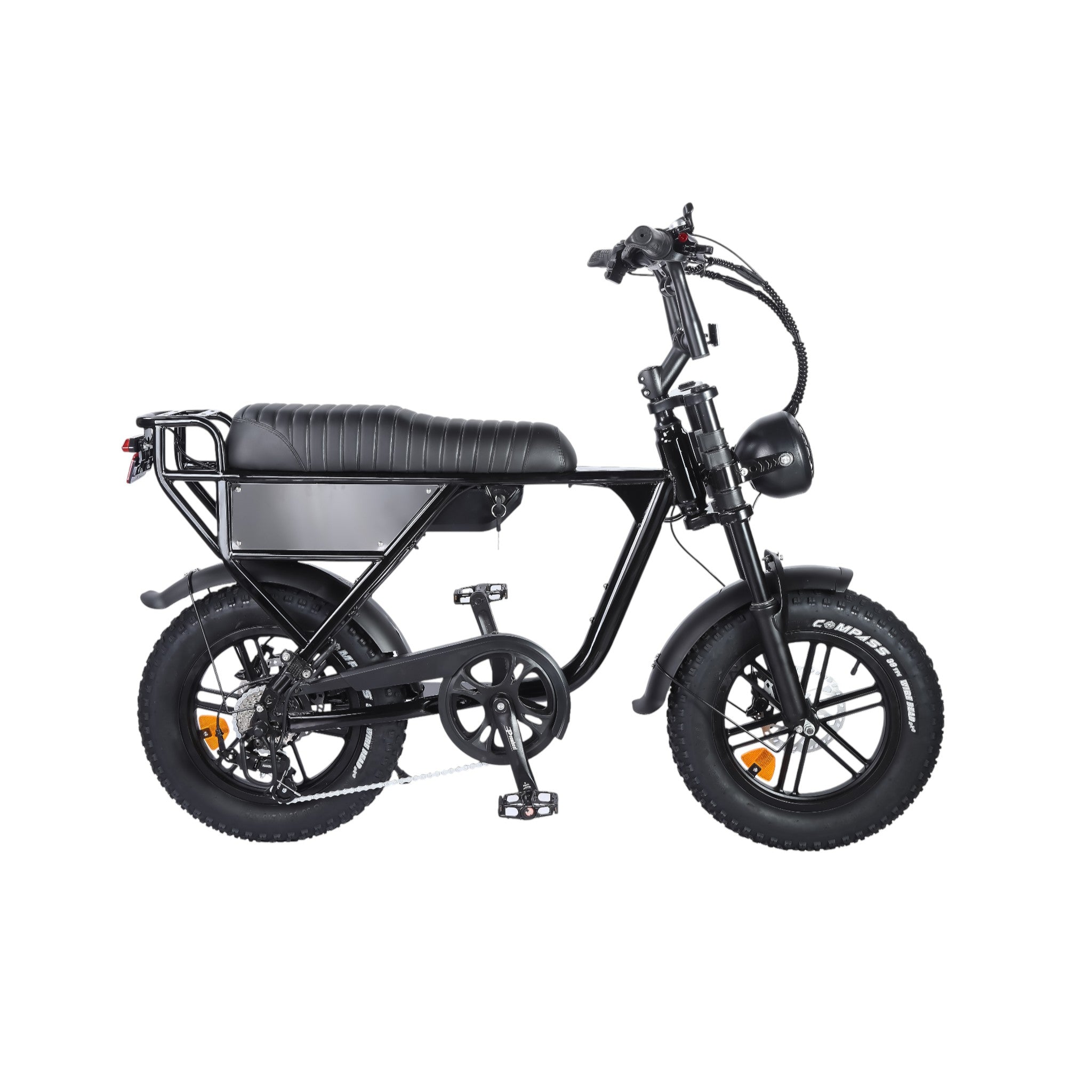 Ouxi C63 Mini Fatbike - Kinderfatbike - Zwart - 16x4 inch - Accu 36V (10.5Ah) - 250W Motor - Shimano 7 Versnellingen - Hydraulische Remmen - AE-trading