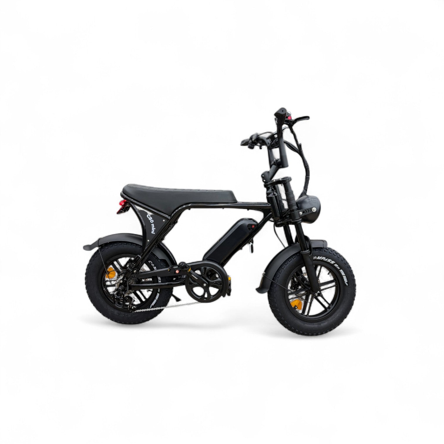 Ouxi C80 Mini Fatbike Glans Zwart met Hydraulische Remmen - AE-trading