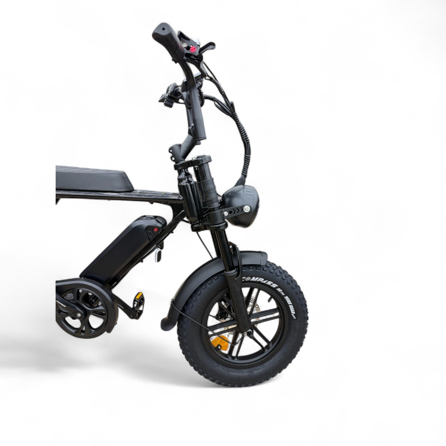 Ouxi C80 Mini Fatbike Glans Zwart met Hydraulische Remmen - AE-trading
