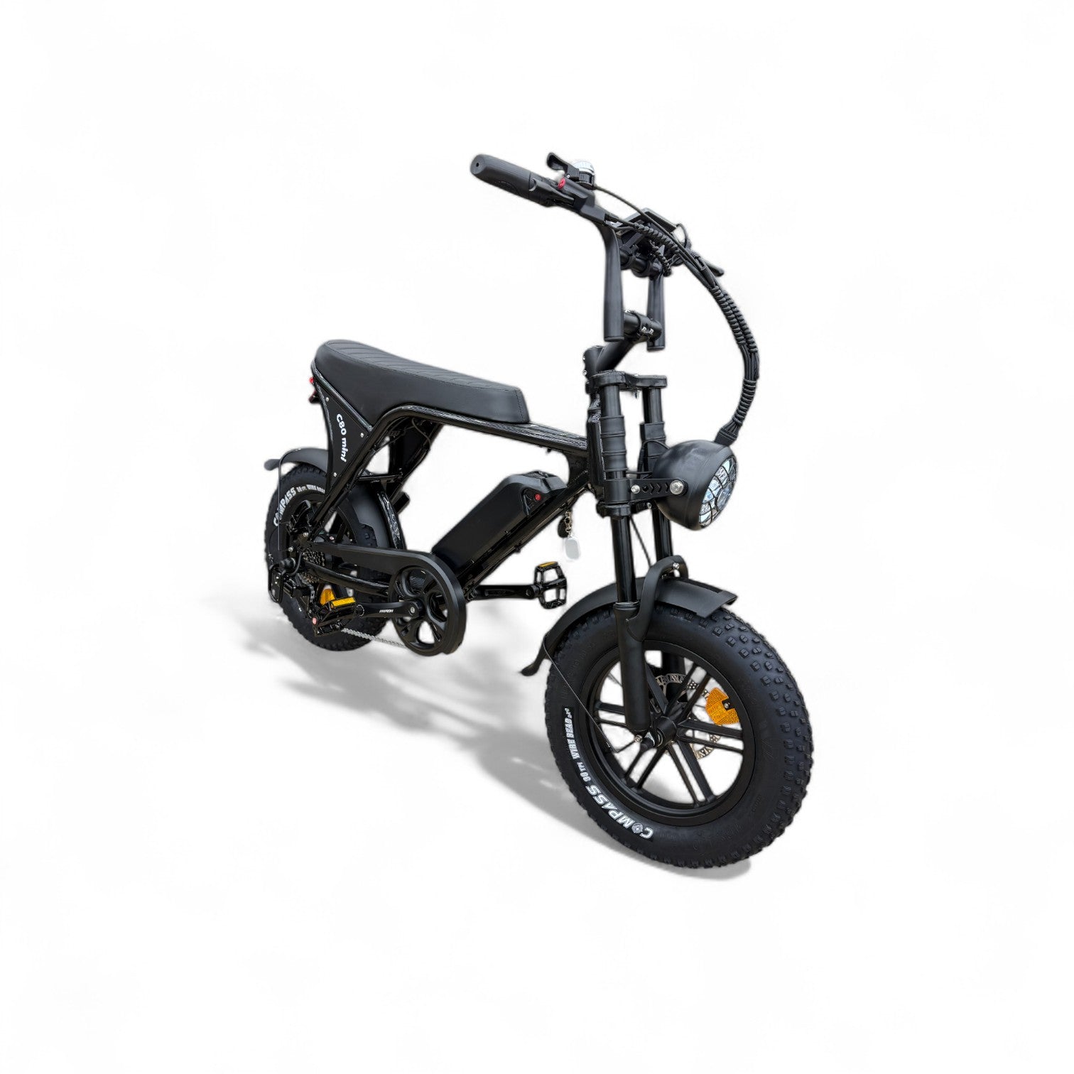 Ouxi C80 Mini Fatbike Glans Zwart met Hydraulische Remmen - AE-trading