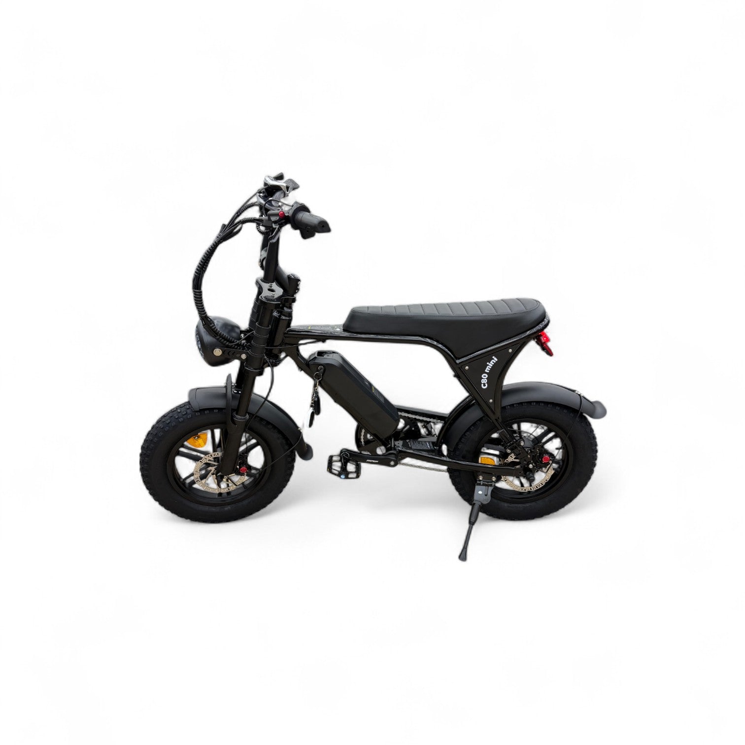 Ouxi C80 Mini Fatbike Glans Zwart met Hydraulische Remmen - AE-trading