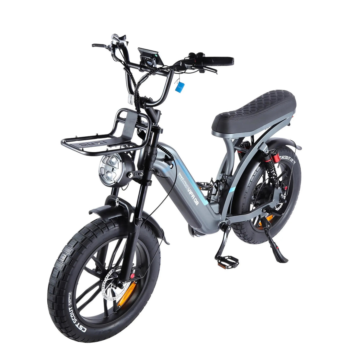 Ouxi Q8-S Fatbike - IJzer Grijs - Lage Instap - AE-trading