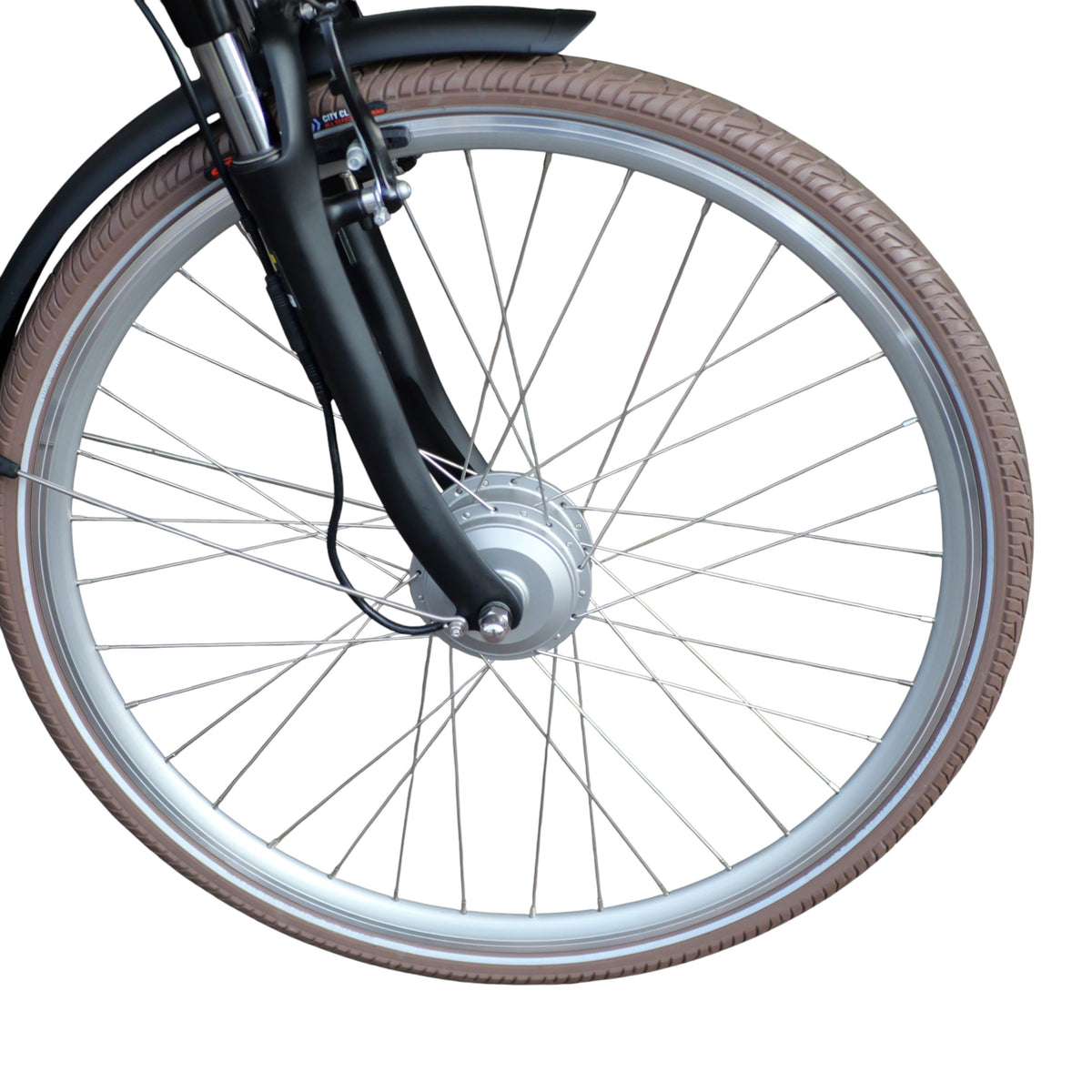 Vogue Basic N3 Elektrische Fiets - Mat Zwart met Bruine Accenten - 47 cm