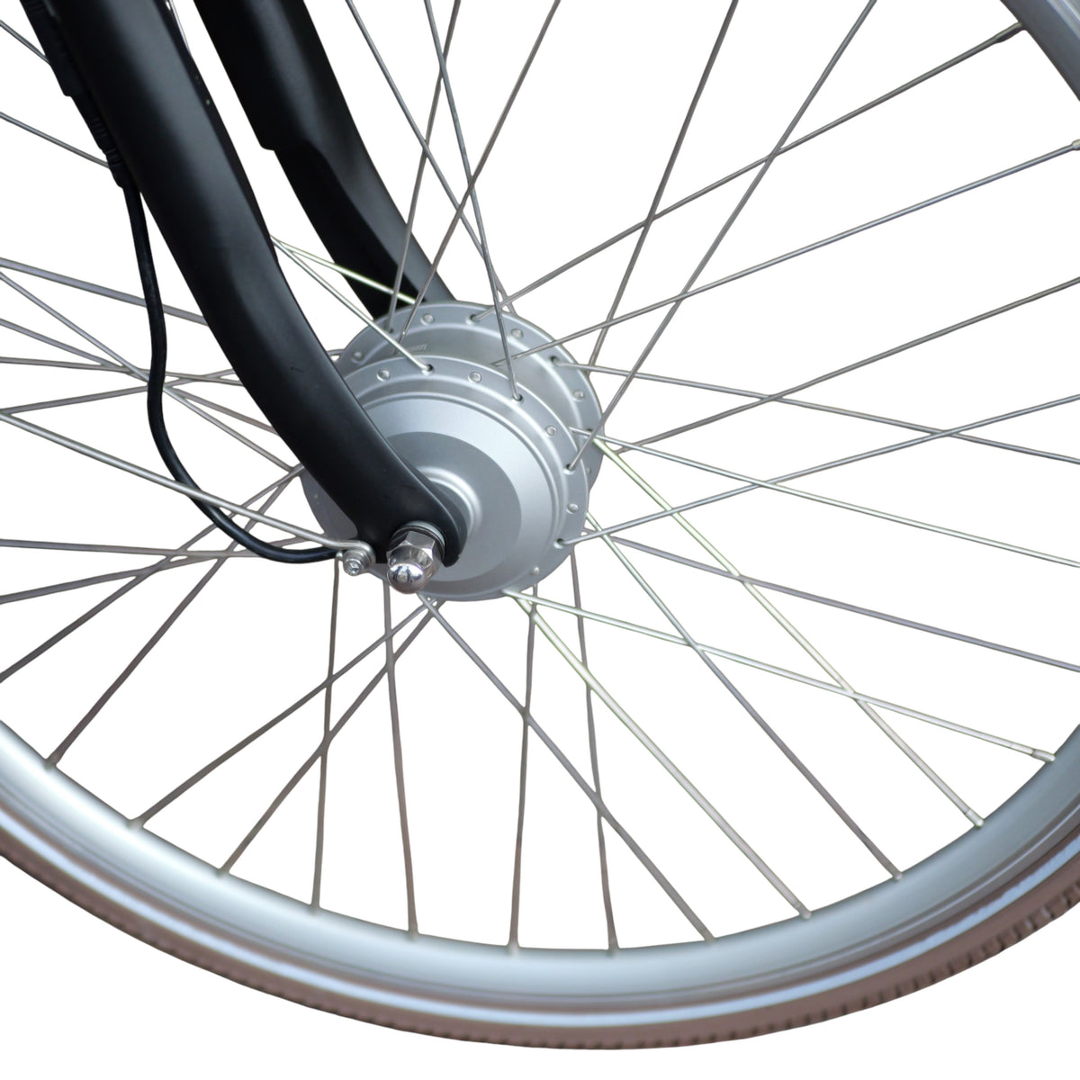 Vogue Basic N3 Elektrische Fiets - Mat Zwart met Bruine Accenten - 47 cm