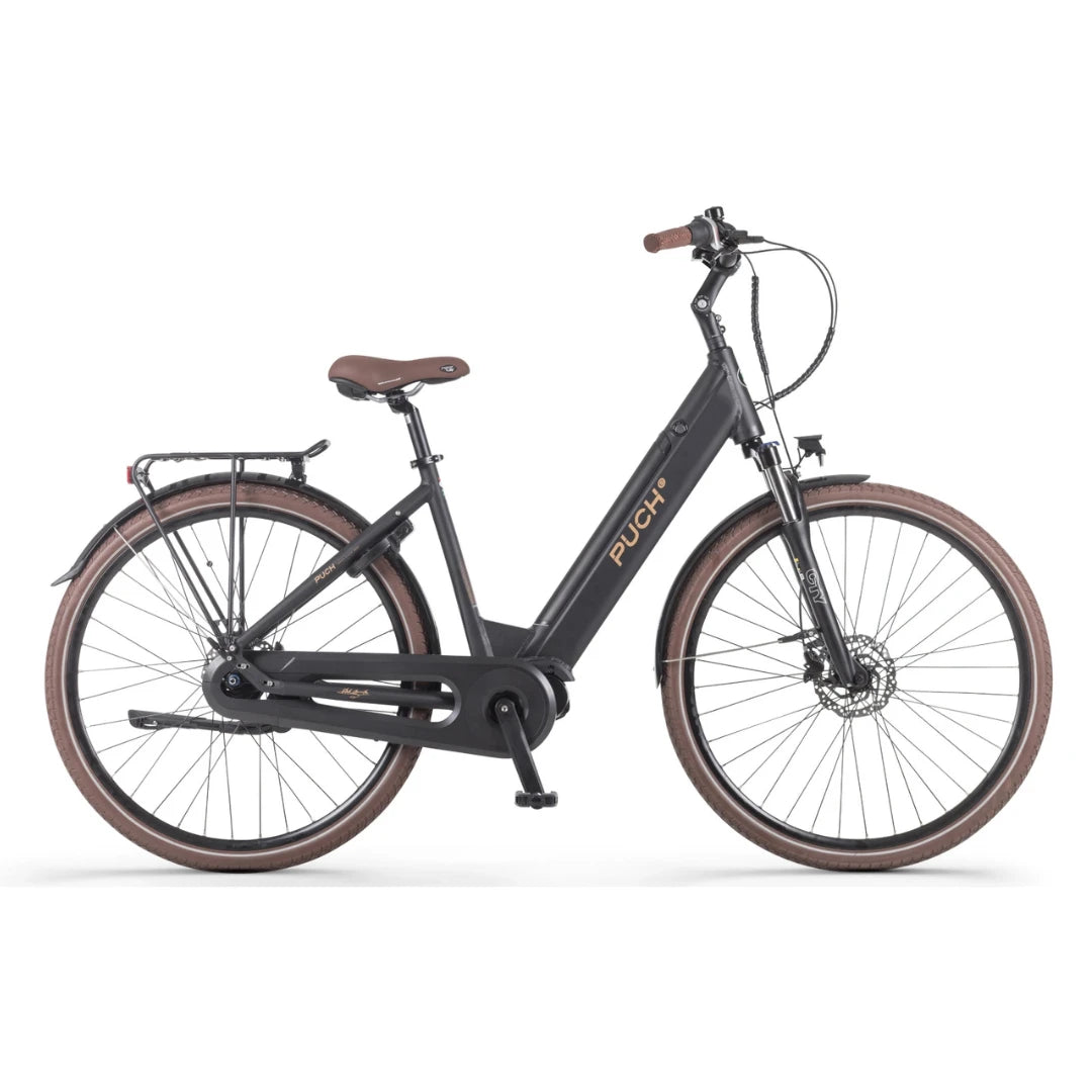 PUCH E-Dance S N7 Elektrische Fiets - Damesfiets - Mat Zwart - Lage instap - Ananda M80 - 7-versnellingen - E-bike - AE-trading