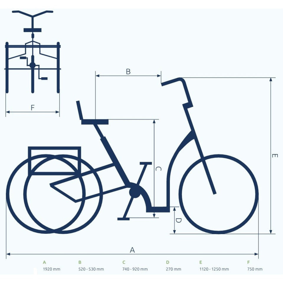 Pfautec Eno FM – lichtgroen – Elektrische Driewieler - AE-trading