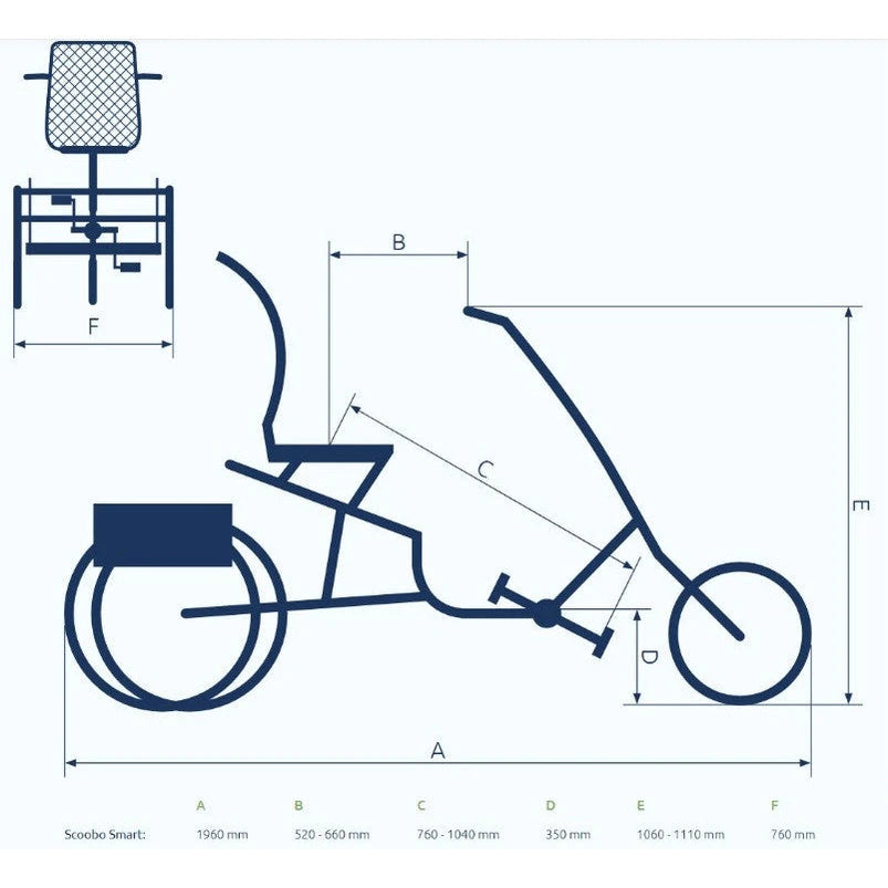 Pfautec Scoobo Smart – Mat Azuurblauw – Elektrische Driewieler met Ergonomisch Premiumzadel met lendesteun - 545WH - AE-trading
