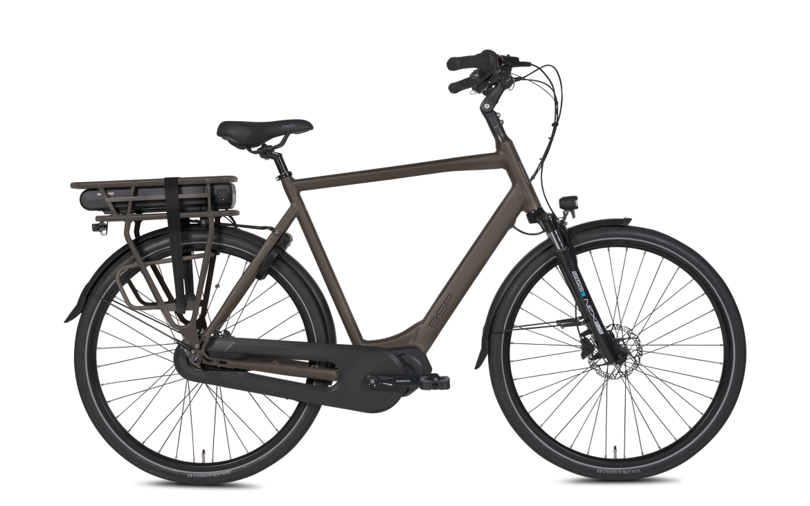 Popal Boozz Men Elektrische fiets Heren fiets - E- bike - L 61 cm - Dark Oak Bruin - AE-trading