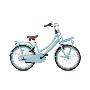 Popal Daily Dutch Basic+ 22 Inch Kinderfiets Mat Blauw Stalen Frame met Bagagedragers - AE-trading