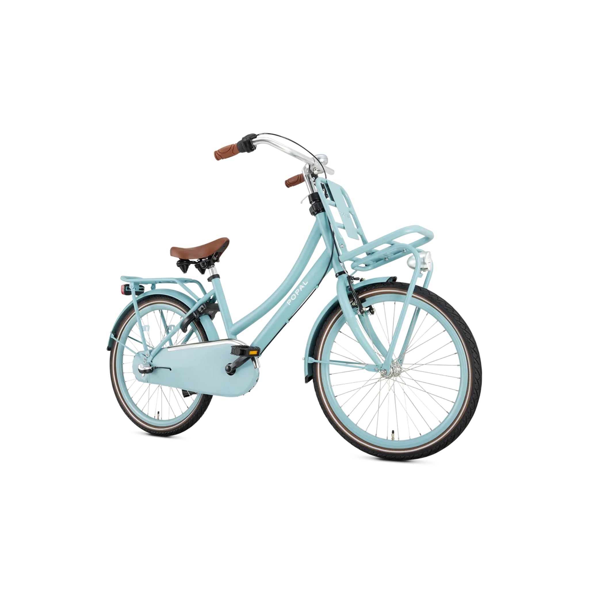 Popal Daily Dutch Basic+ 22 Inch Kinderfiets Mat Blauw Stalen Frame met Bagagedragers - AE-trading