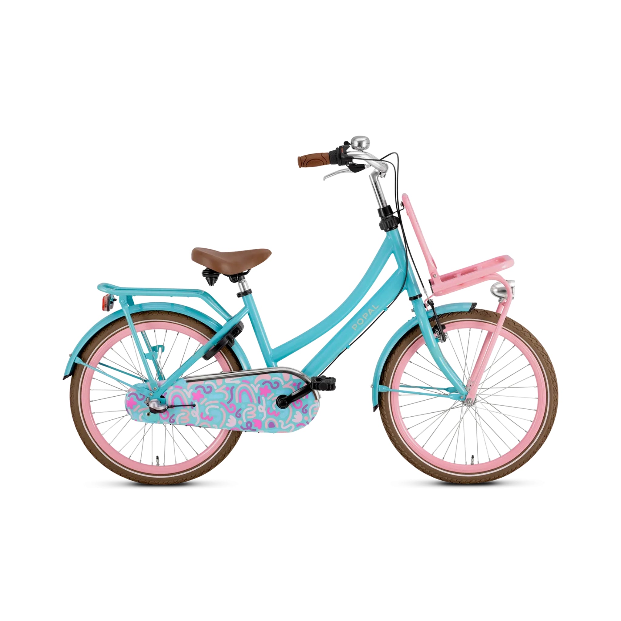 Popal Daily Dutch Basic+ 22 Inch Kinderfiets Turquoise Roze Stalen Frame - AE-trading