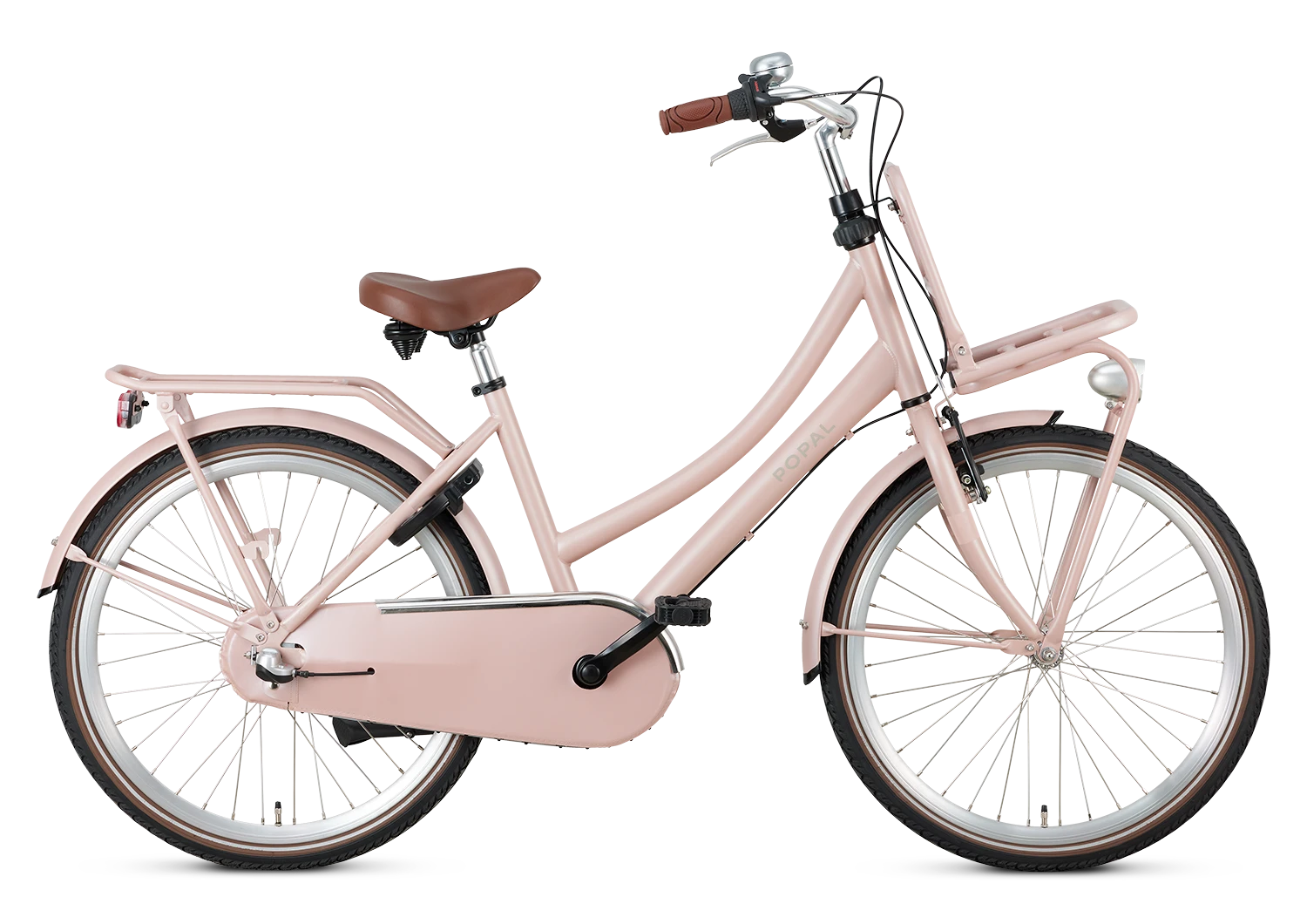 Popal Daily Dutch Basic+ 24 Inch Kinderfiets Zalm Licht Roze Stevig Stalen Frame - AE-trading