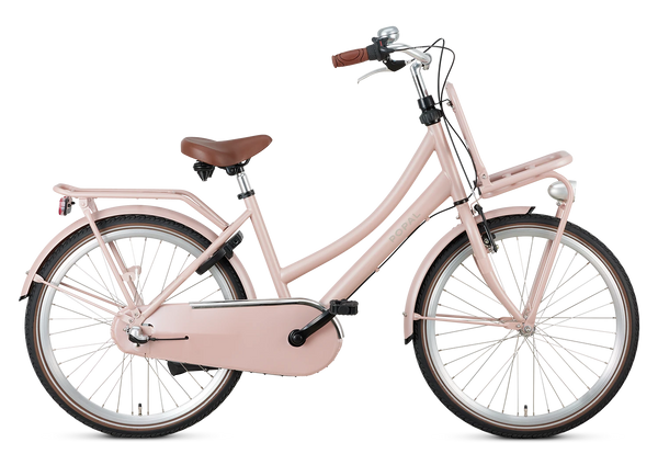 Popal Daily Dutch Basic+ 24 Inch Kinderfiets Zalm Licht Roze Stevig Stalen Frame - AE-trading