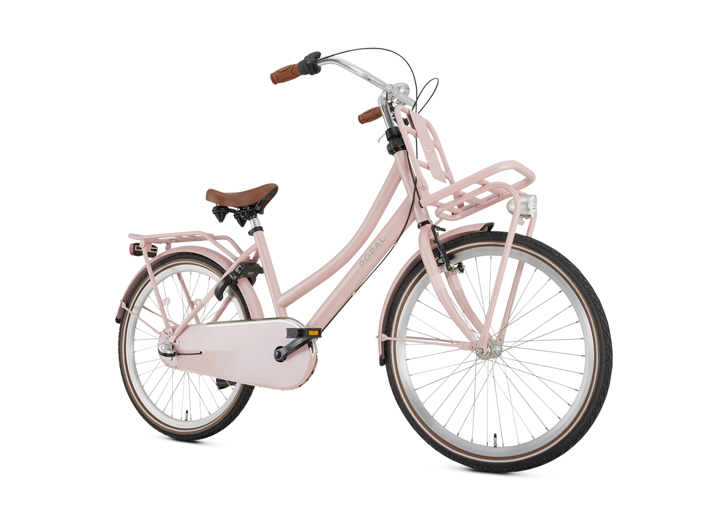 Popal Daily Dutch Basic+ 24 Inch Kinderfiets Zalm Licht Roze Stevig Stalen Frame - AE-trading