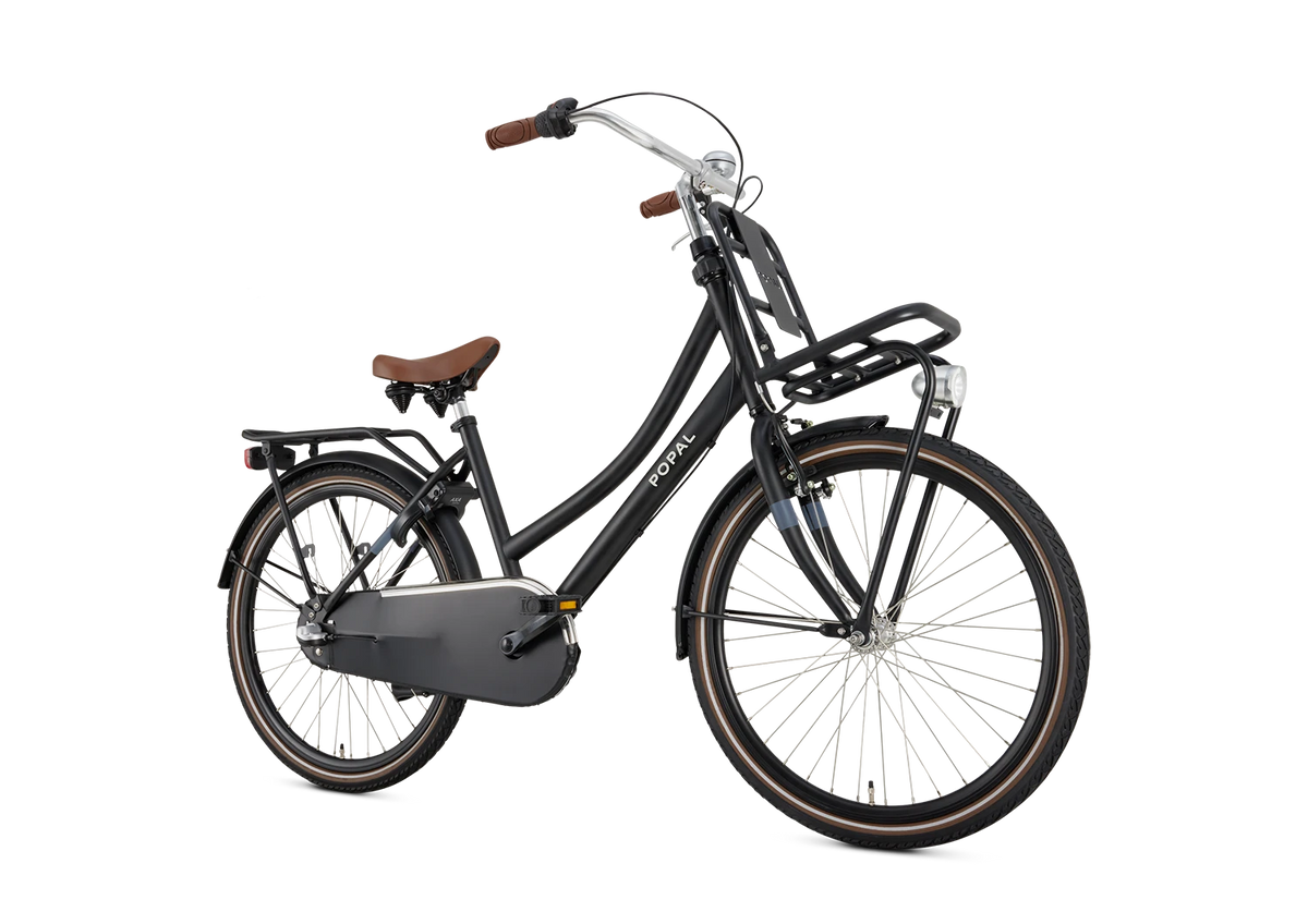 Popal Daily Dutch Basic+ 24 Inch Mat Zwart Reflecterend Frame Fiets - AE-trading