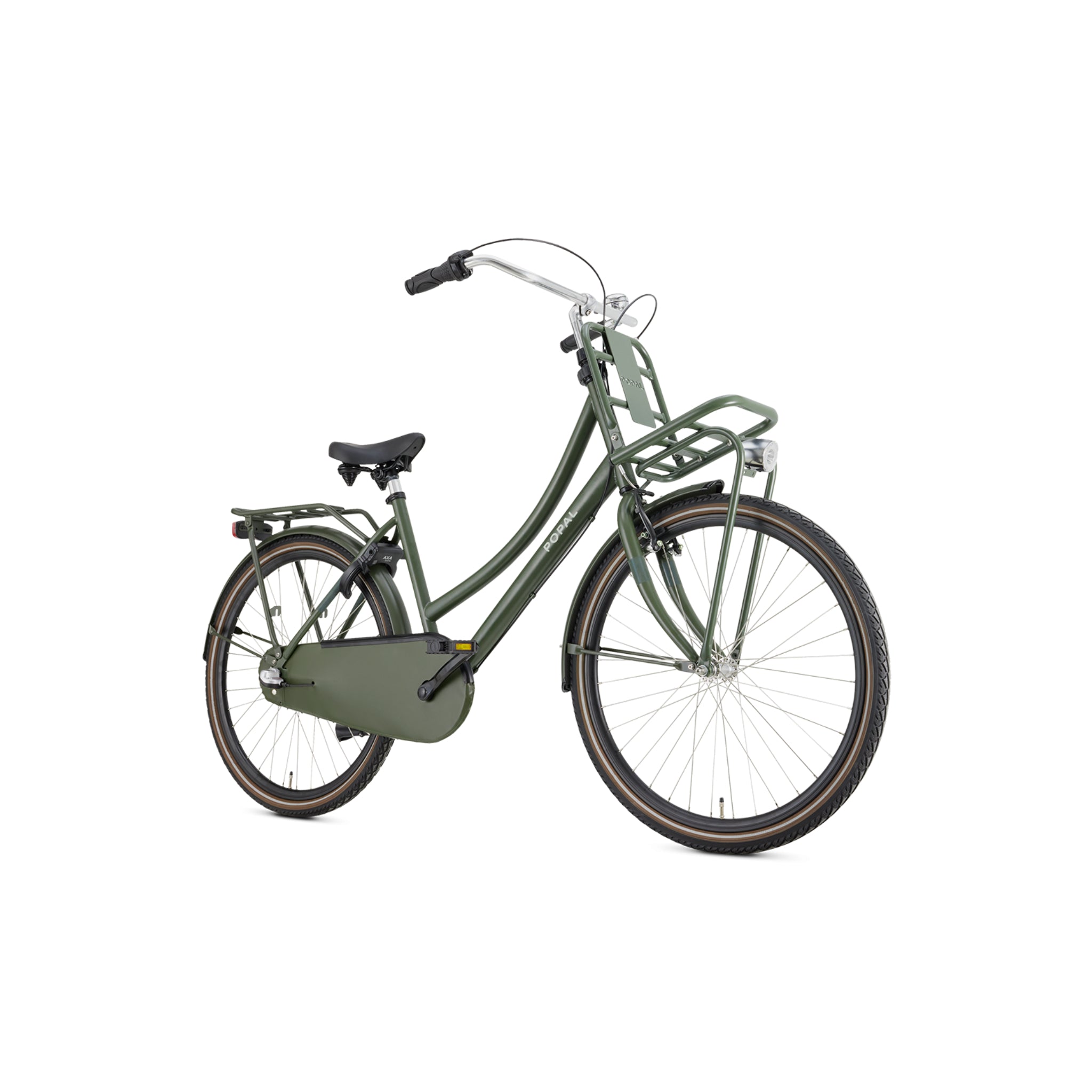 Popal Daily Dutch Basic+ 26 Inch Transportfiets Legergroen Met LED-Verlichting en Drie Versnellingen - AE-trading