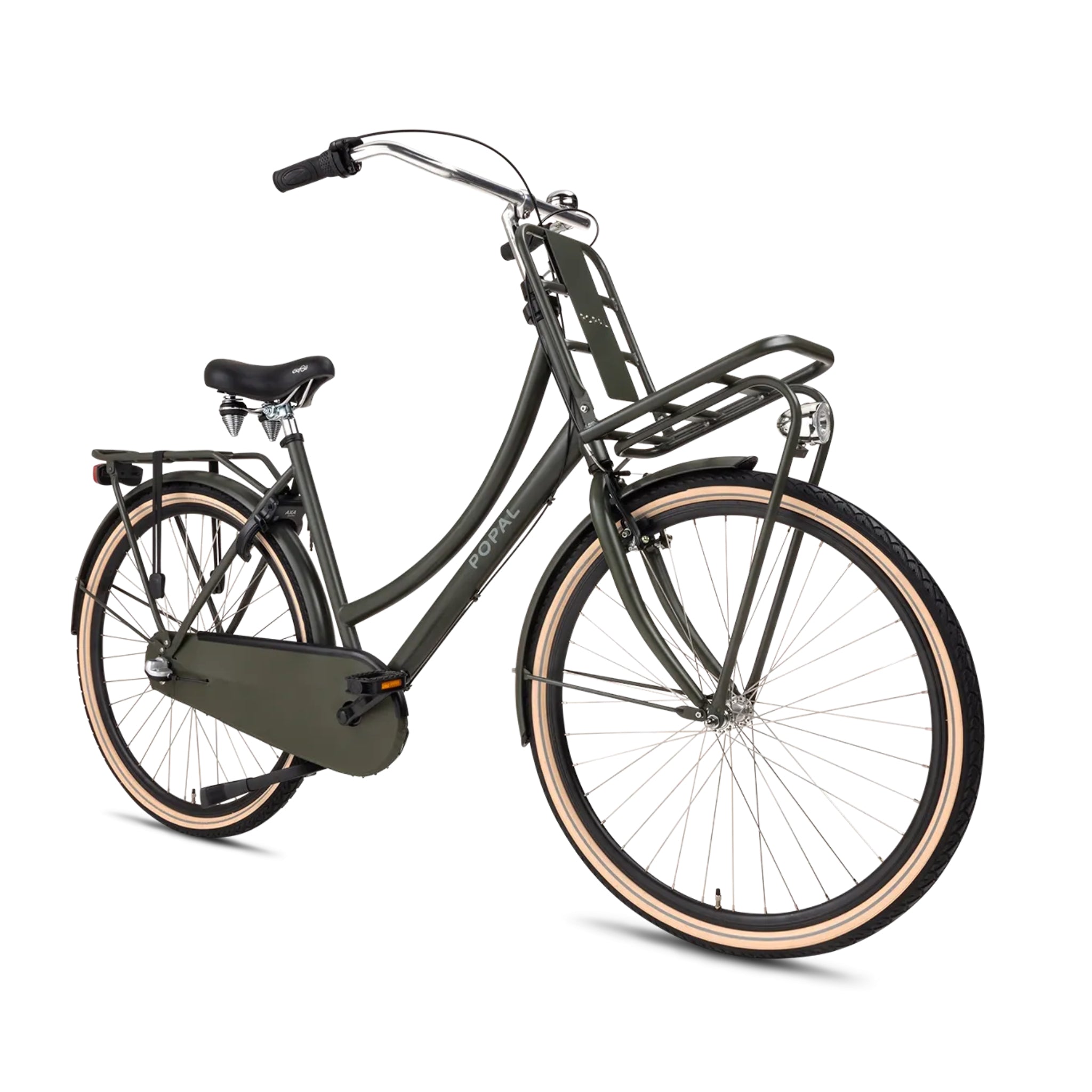 Popal Daily Dutch Basic+ 28 Inch 53 cm Legergroen Met Robuust Frame En Reflecterend Logo - AE-trading