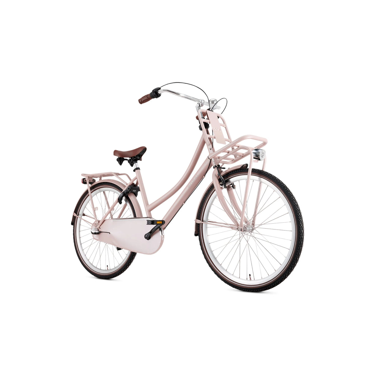 Popal Daily Dutch Basic+ Transportfiets 26 Inch Zalm LED Verlichting Gesloten Kettingkast 3 Versnellingen - AE-trading