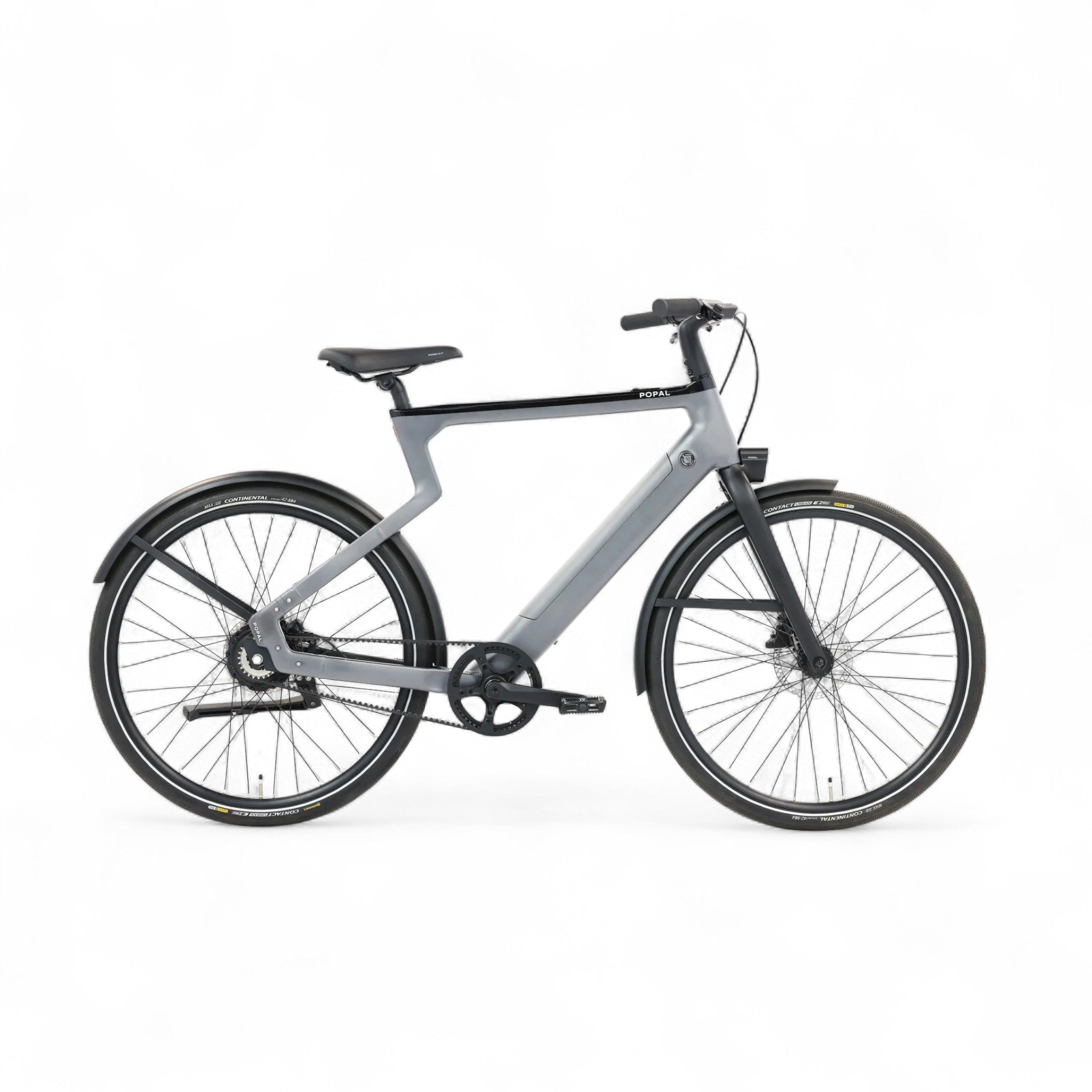 Popal Era 2025 - Elektrische Stadsfiets - Zilver - 28 inch - Belt Drive - Accu 504Wh (36V, 14Ah) - 250W (40Nm) Bafang Achterwielmotor - Hydraulische Remmen - AE-trading