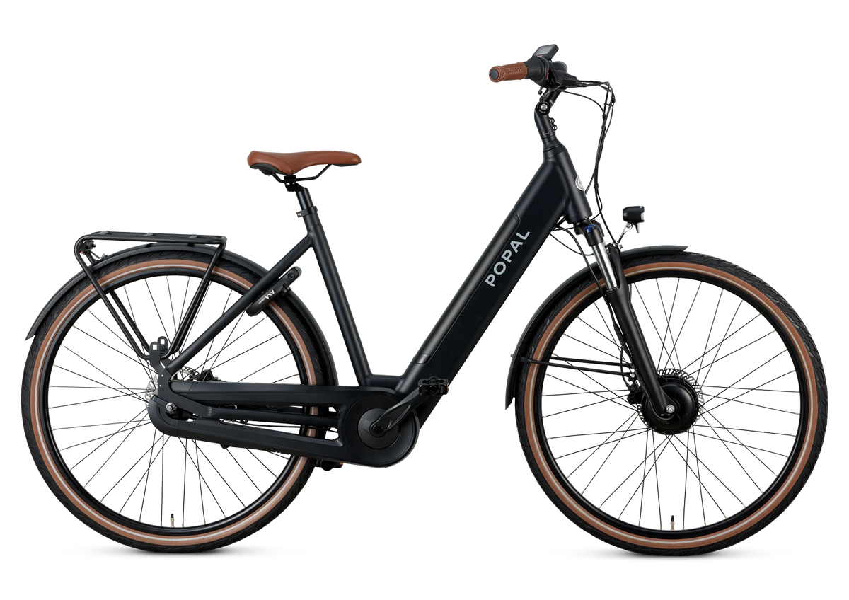 Popal Novel FM L – Elektrische Damesfiets 28 inch – 504Wh Intube Accu – 7 Versnellingen – Hydraulische Schijfremmen – Mat Zwart - AE-trading