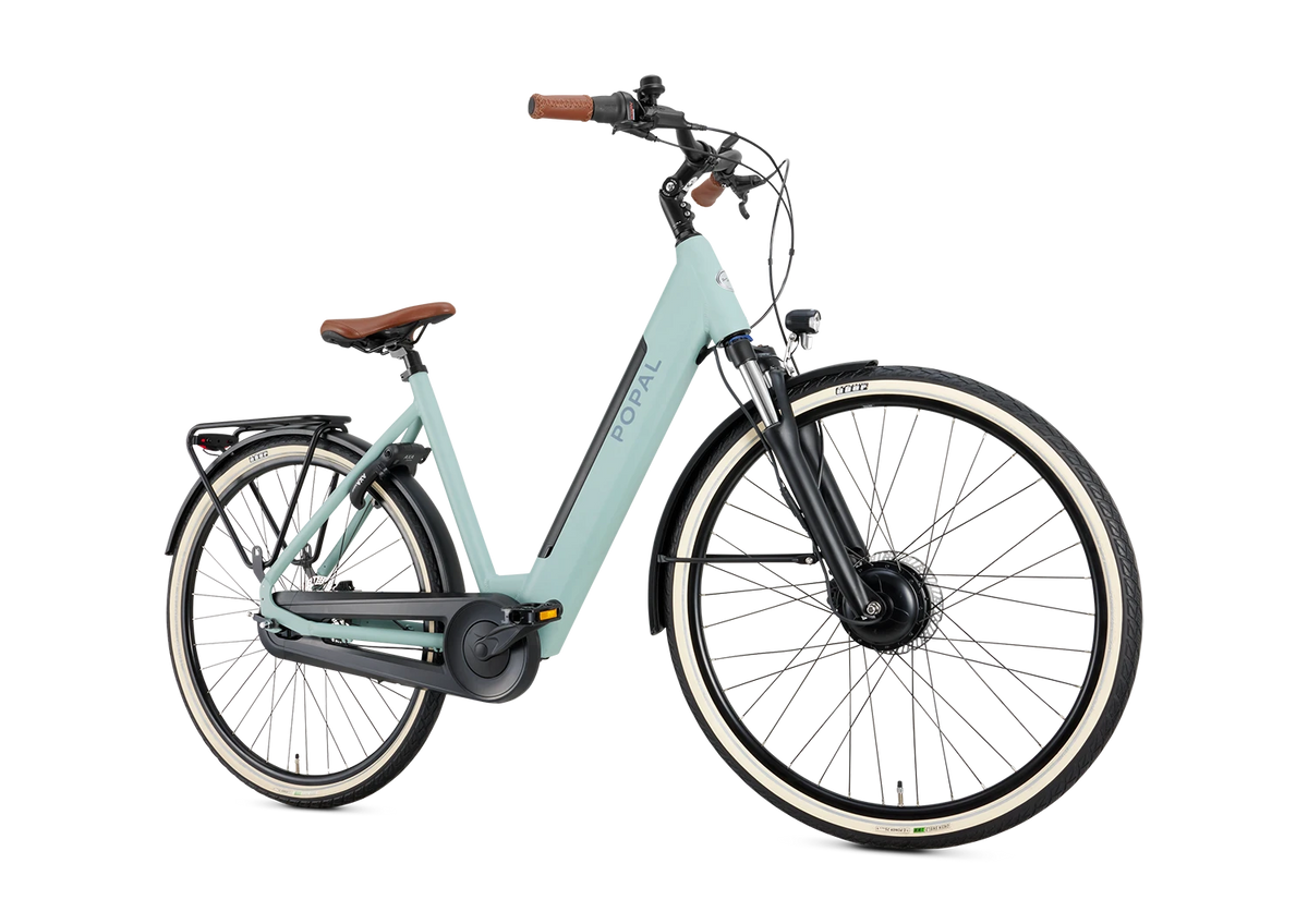Popal Novel FM M – Elektrische Damesfiets 28 inch – 504Wh Intube Accu – 7 Versnellingen – Hydraulische Schijfremmen – Mineral Green - AE-trading