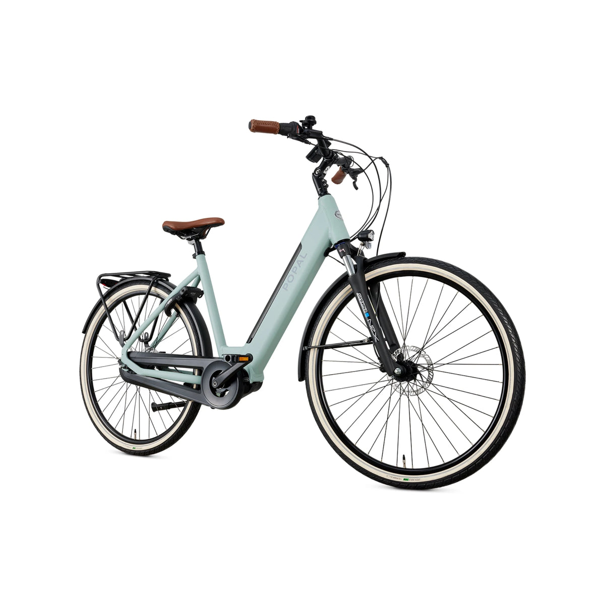 Popal Novel MM L – Elektrische Damesfiets 28 inch – 520Wh Mid-Motor – Shimano Nexus 7 – Hydraulische Schijfremmen – Mineral Green - AE-trading