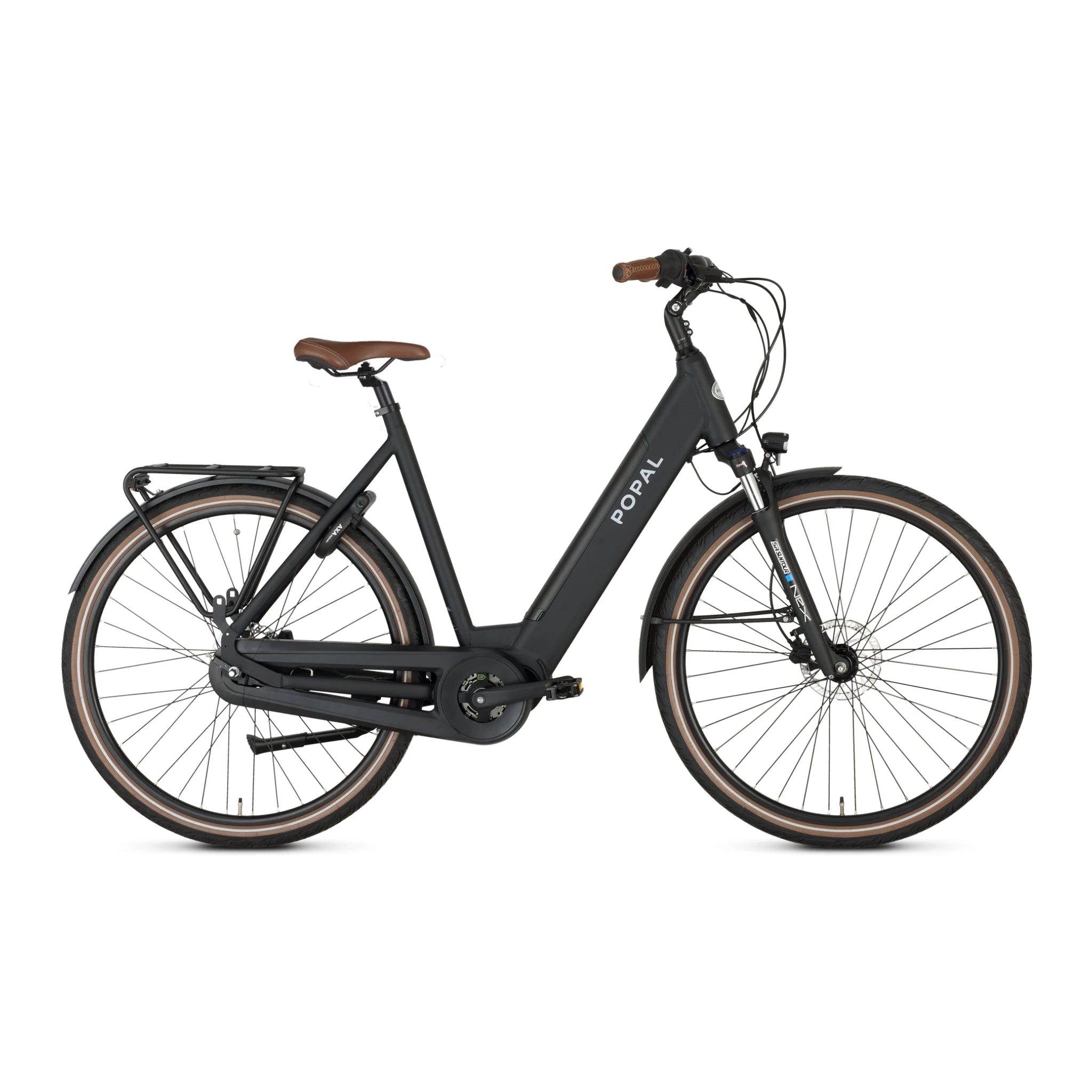 Popal Novel MM M – Elektrische Damesfiets 28 inch – 520Wh Middenmotor – Shimano Nexus 7 – Hydraulische Schijfremmen – Mat Zwart - AE-trading