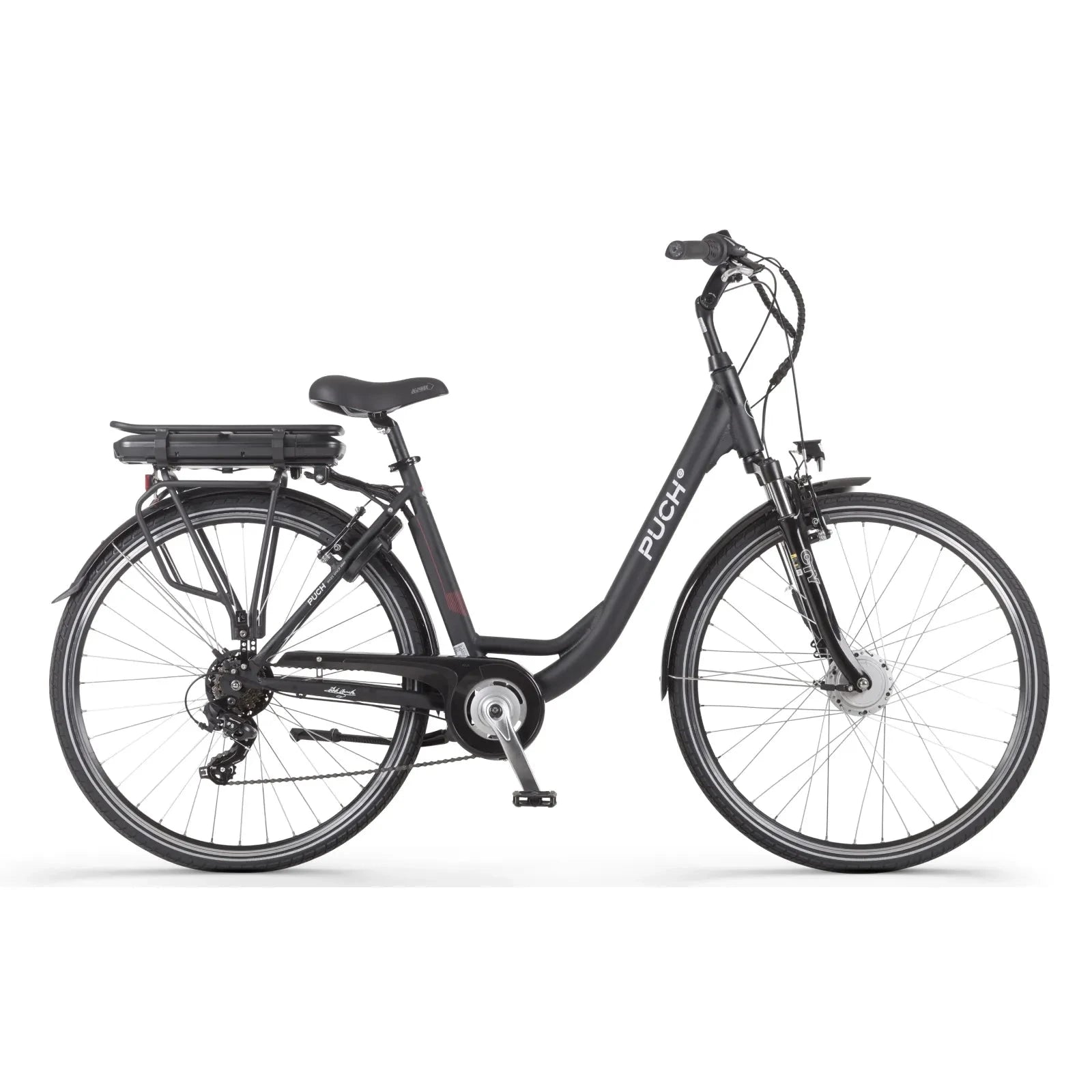 Puch Basic D7 Elektrische fiets - Damesfiets - 7 versnellingen - 14Ah 468Wh - 49 cm - Zwart - E-bike - AE-trading