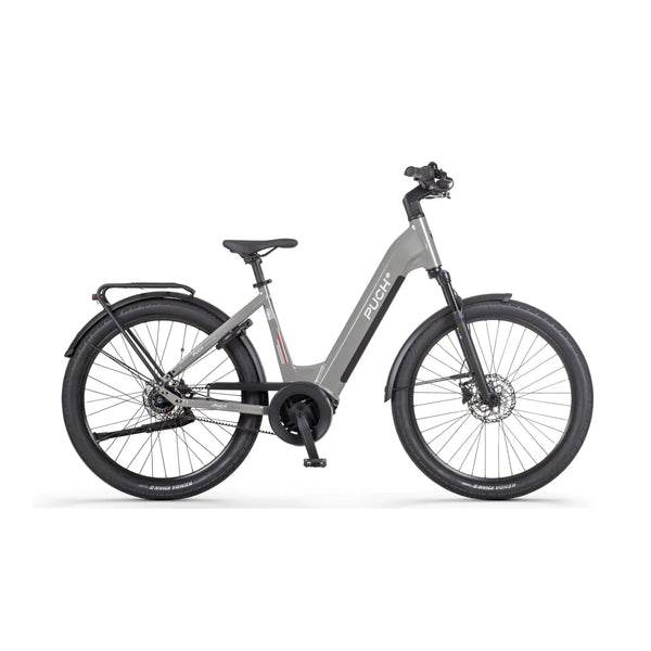 Puch E-Felice N7 - Elektrische Fiets - Aluminium Grijs - Belt Drive - 53cm - Lage Instap - 720Wh Accu Capaciteit - 250W Ananda Middenmotor - Hydraulische Remmen - AE-trading
