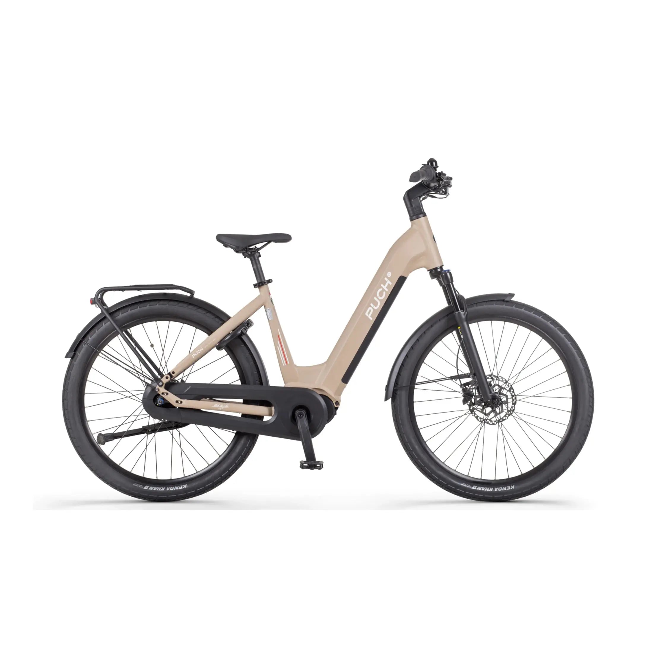 Puch E-Felice N7 - Elektrische Fiets - Mat Beige - 53cm - Lage Instap - 720Wh Accu Capaciteit - 250W Ananda Middenmotor - Hydraulische Remmen - Shimano Nexus 7 Versnellingen - AE-trading