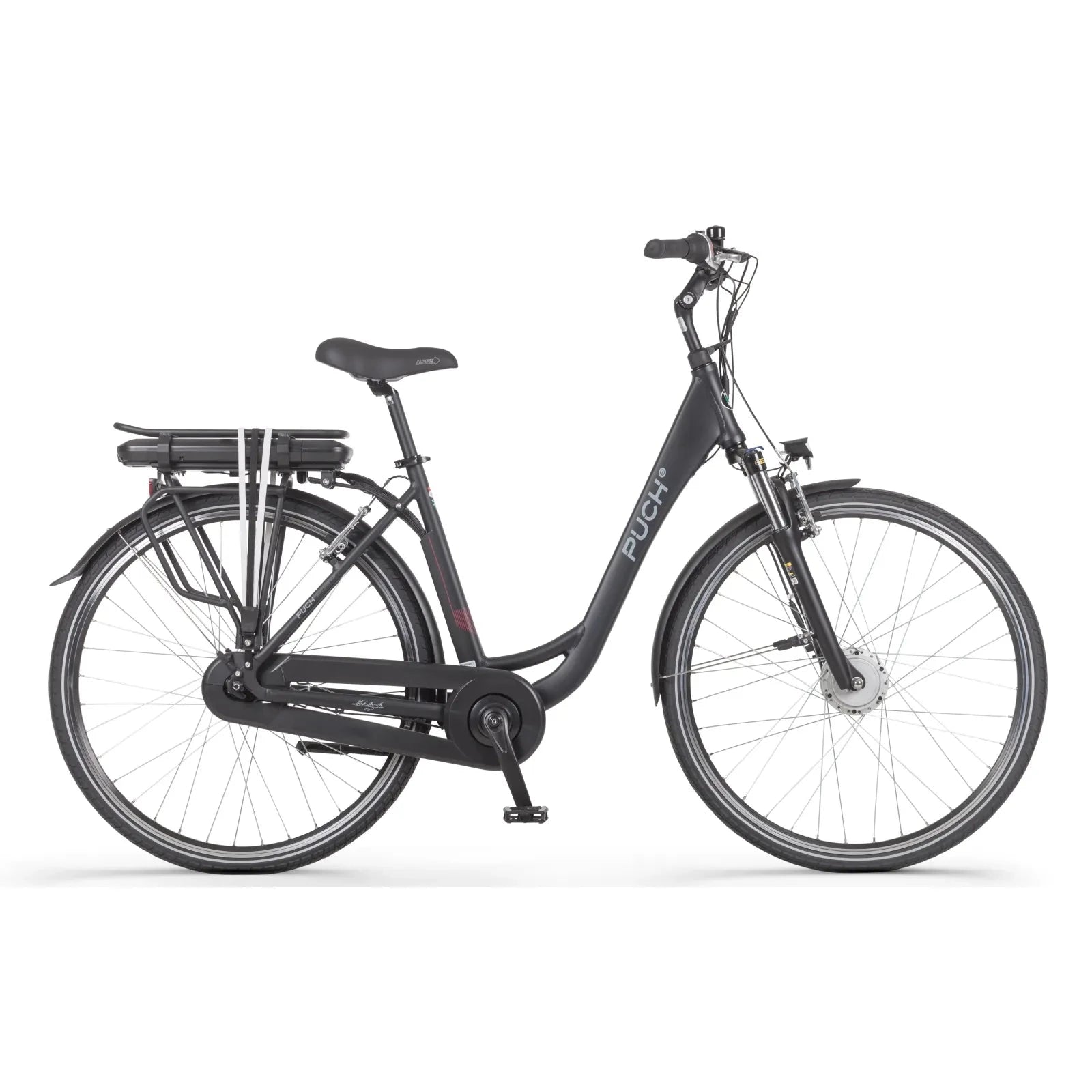 Puch E-Folk N7 Elektrische Fiets - 55cm - Damesfiets - Mat Zwart - E-bike - AE-trading