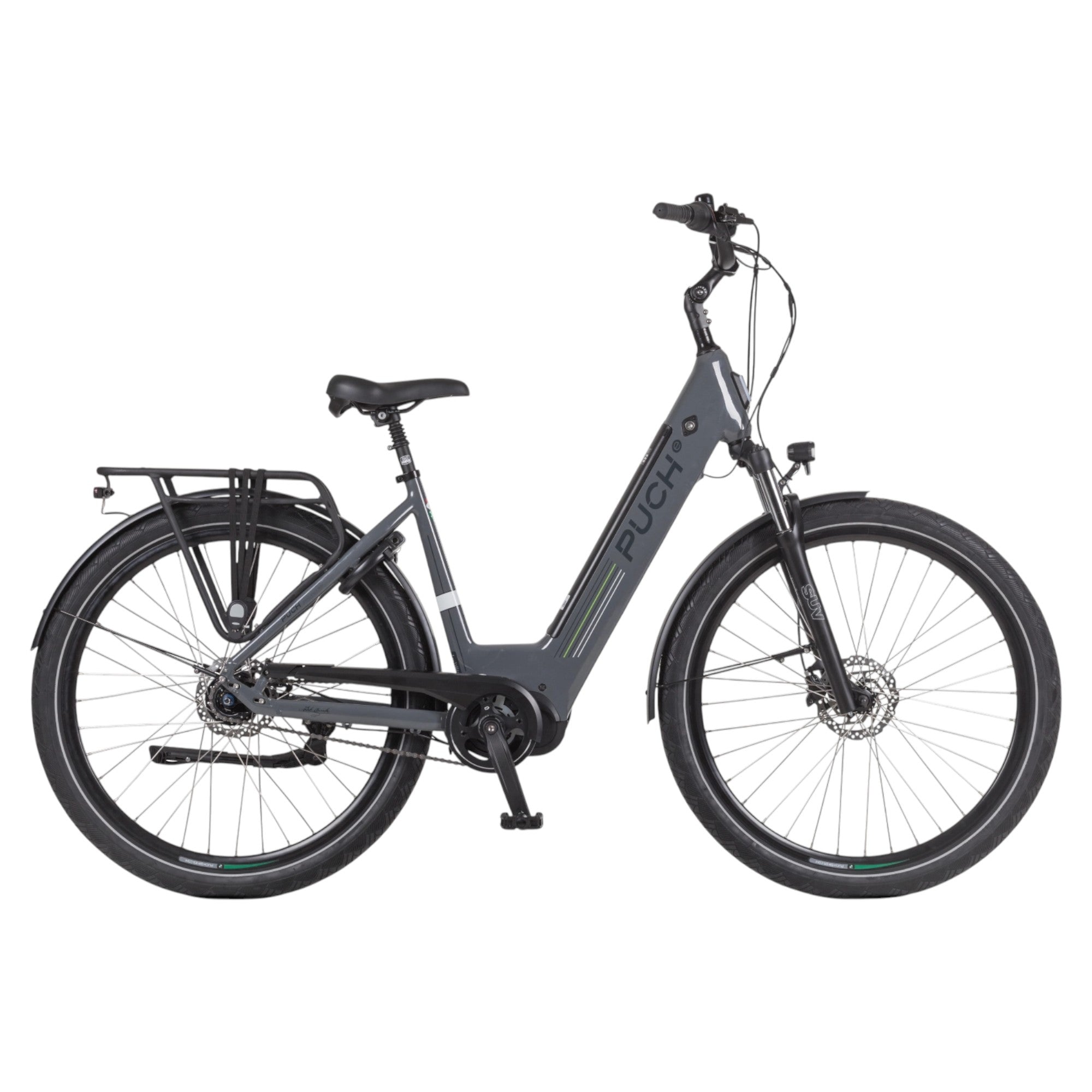 Puch E-Saphir SUV N7 - Glossy Basalt Grey - 720Wh - 54cm - Elektrische Stadsfiets - AE-trading