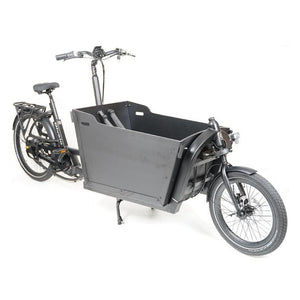 Qivelo Ananda Twowheel 48V – Mat Zwart/Bruin – Elektrische Bakfiets – 614Wh