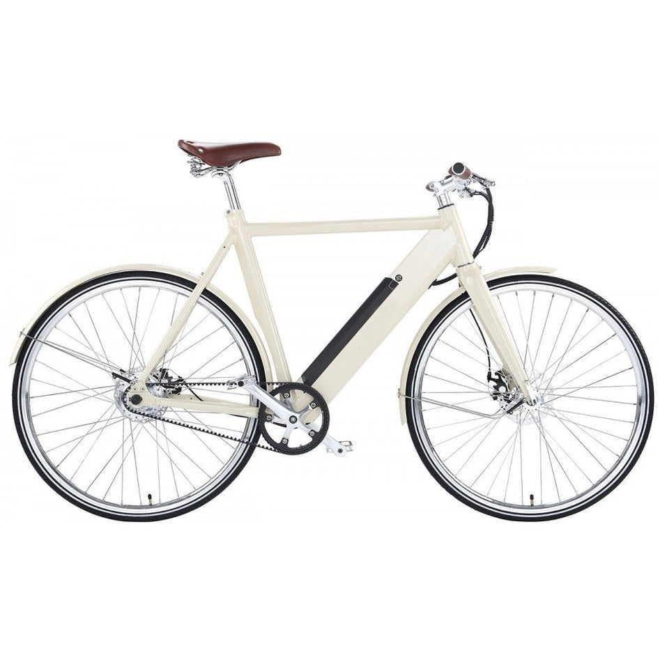 Qivelo Retro – Wit – Elektrische Fiets – Lichtgewicht 15kg – 504Wh intube accu – Riemaandrijving - AE-trading