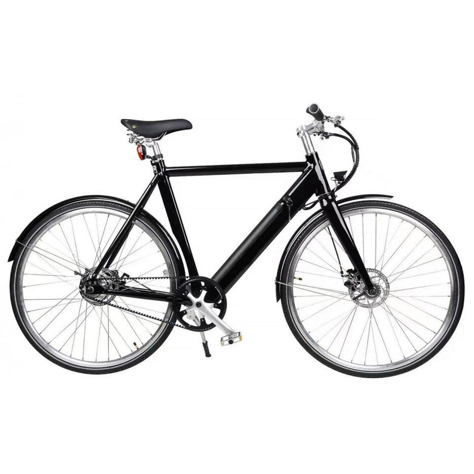 Qivelo Retro – Zwart – Elektrische Fiets – Lichtgewicht 15kg – 504Wh intube accu – Riemaandrijving - AE-trading