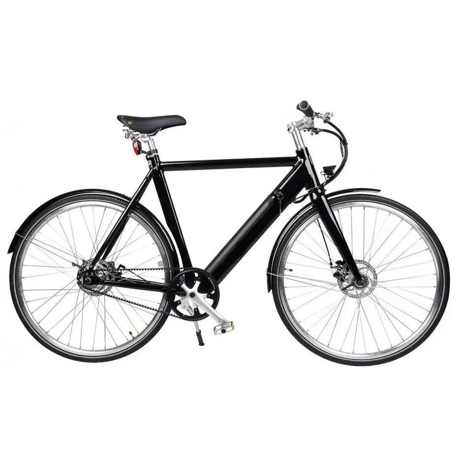 Qivelo Retro – Zwart – Elektrische Fiets – Lichtgewicht 15kg – 504Wh intube accu – Riemaandrijving - AE-trading