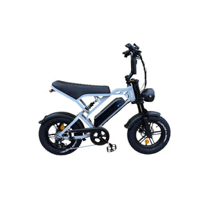 QmWheel V20 Mini Fatbike - Kinderfatbike - Grijs - 16x4 inch - 150 kg Draagvermogen - Accu 36V (13Ah) - 250W Motor - Shimano 7 Versnellingen - Hydraulische Schijfremmen - AE-trading