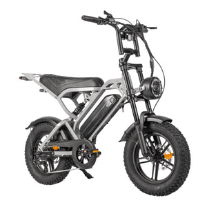 QmWheel V20 Mini Fatbike - Kinderfatbike - Grijs - 16x4 inch - 150 kg Draagvermogen - Accu 36V (13Ah) - 250W Motor - Shimano 7 Versnellingen - Hydraulische Schijfremmen - AE-trading