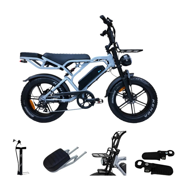 QmWheel V20 Pro Fatbike – Lichtgrijs – Inclusief Accessoiresset - AE-trading