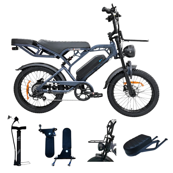 QmWheel V20 Pro Skinnybike – Donkergrijs – Inclusief Accessoiresset