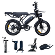 QmWheel V20 Pro fatbike — Zwart, incl. accessoireset