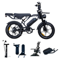 QmWheel V20 Pro fatbike — Zwart, incl. accessoireset - AE-trading