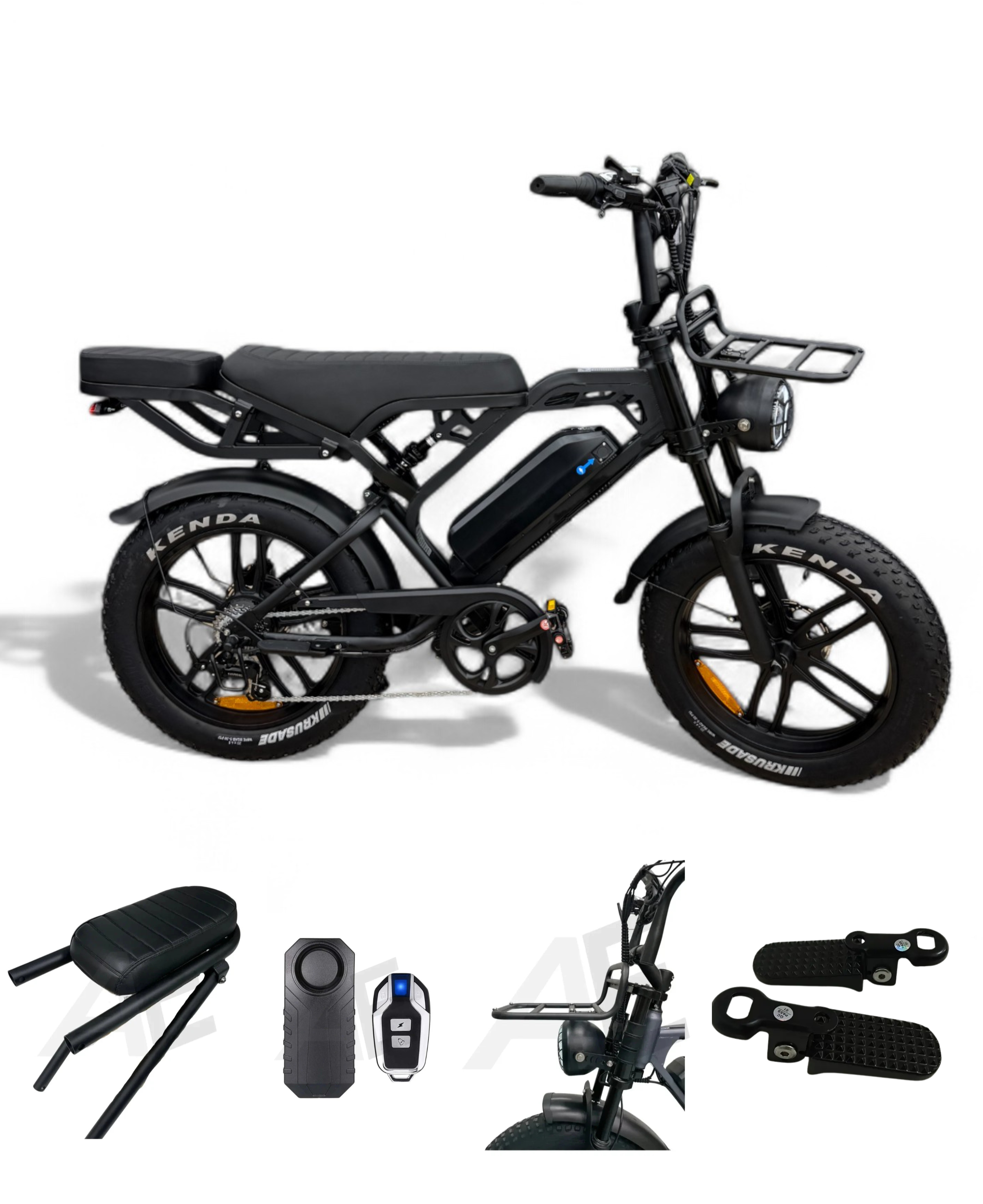 V20 Pro Fatbike QmWheel Zwart 2025 met Hydraulische remmen - AE-trading