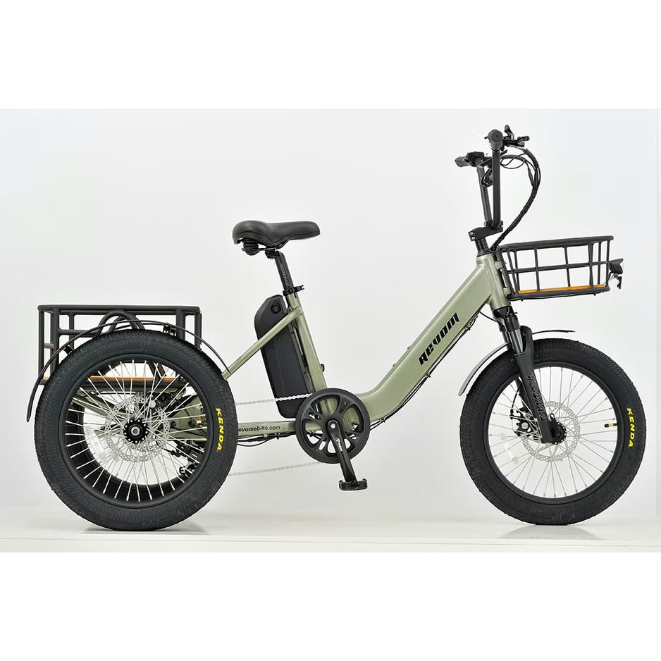 REVOM Mover T1 – 720Wh – Elektrische Driewieler Cargo E-bike - Olive green - AE-trading